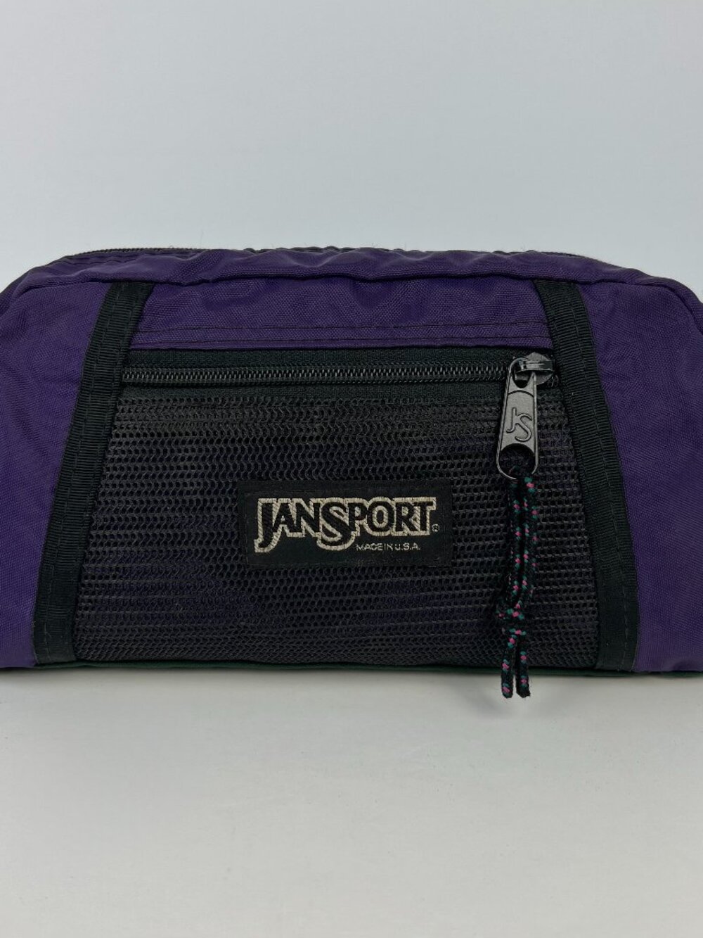 Vintage 90’s Purple/Green Jansport Fanny Pack Hiking Waist Bag Nylon Made In USA